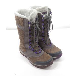 Patagonia Wintertide High Waterproof Brown Boots Faux Fur Laces Women Size 5.5